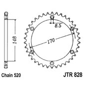 Reťazová rozeta JT JTR 828-47 47T, 520